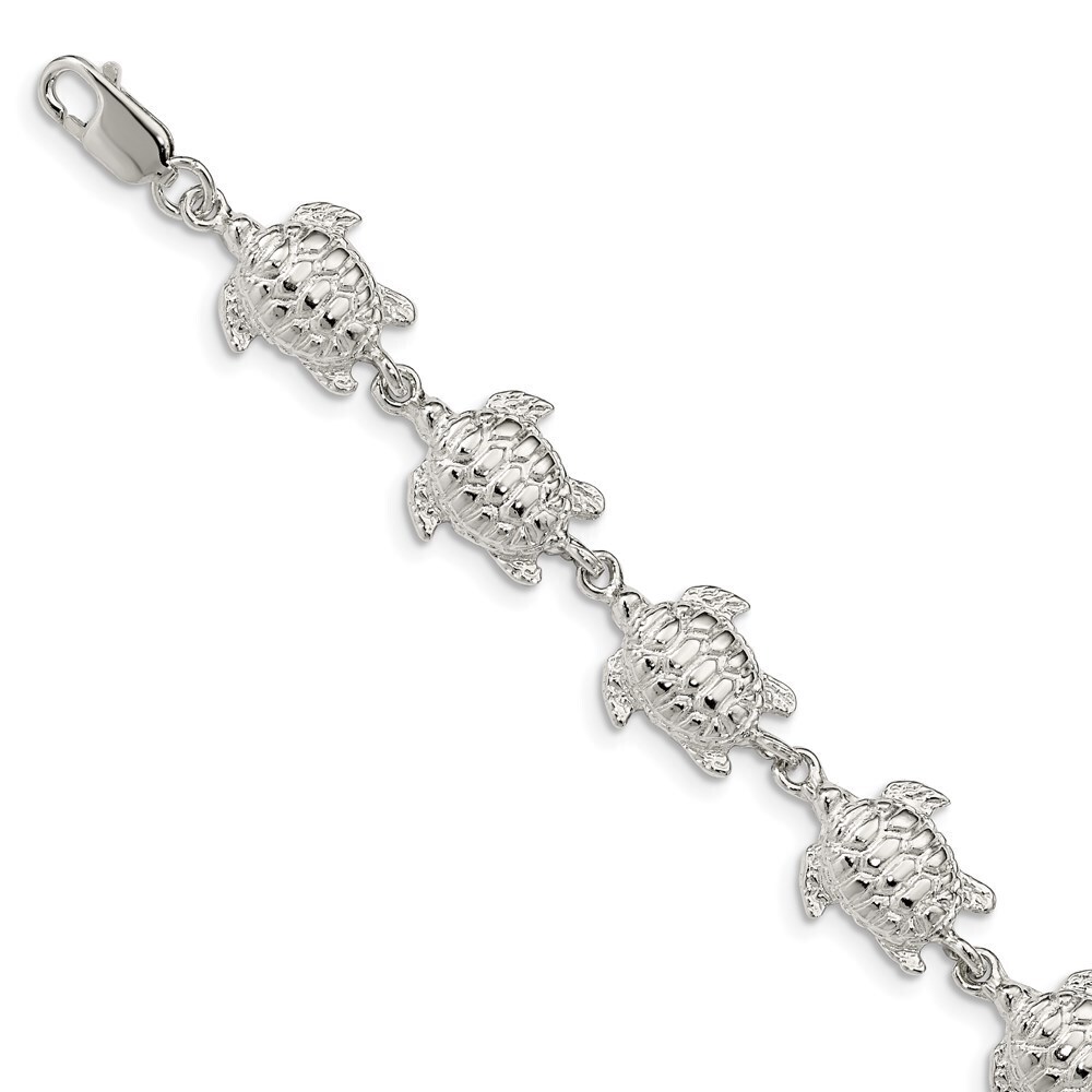 Kazi Luxury Sterling Silver Sea Turtles Bracelet